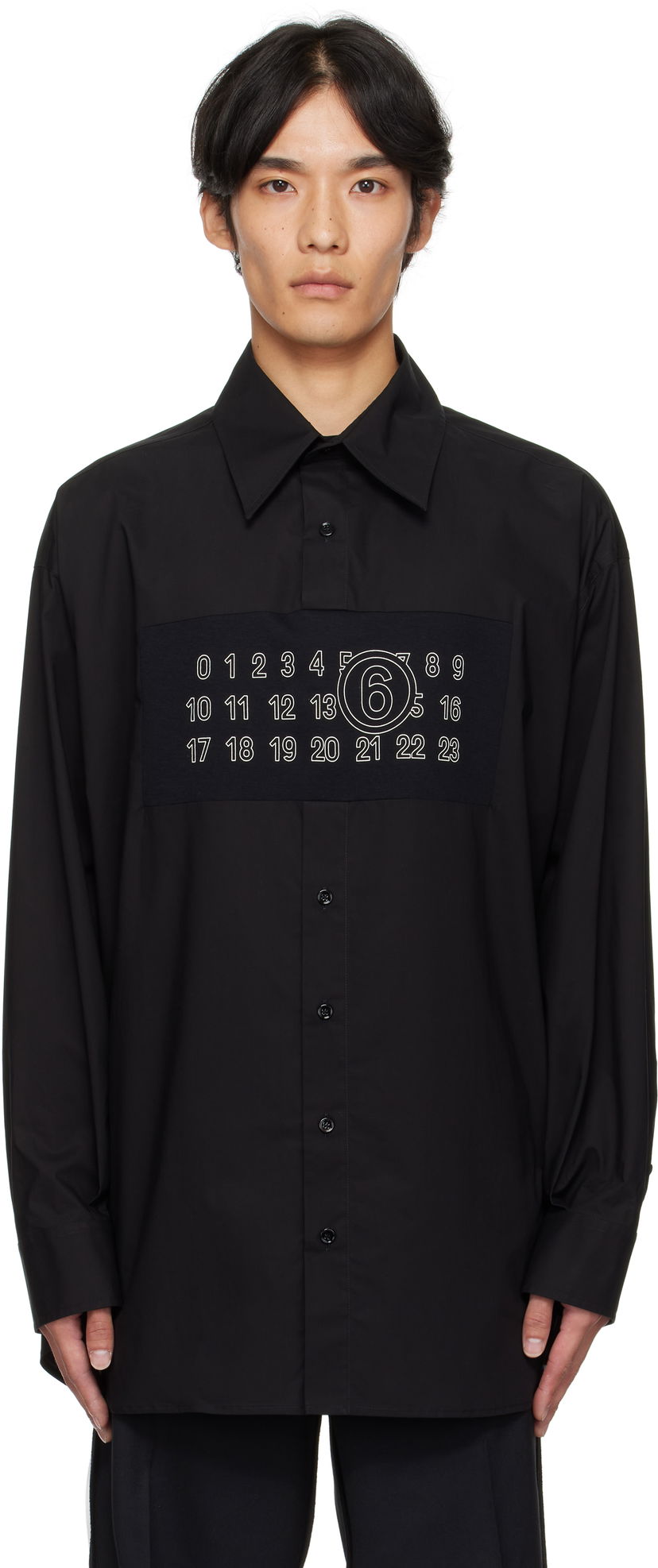 Skjorta Maison Margiela MM6 Maison Margiela Long Sleeve Shirt with Numbers Print Svart | SH0NH0014 M35256