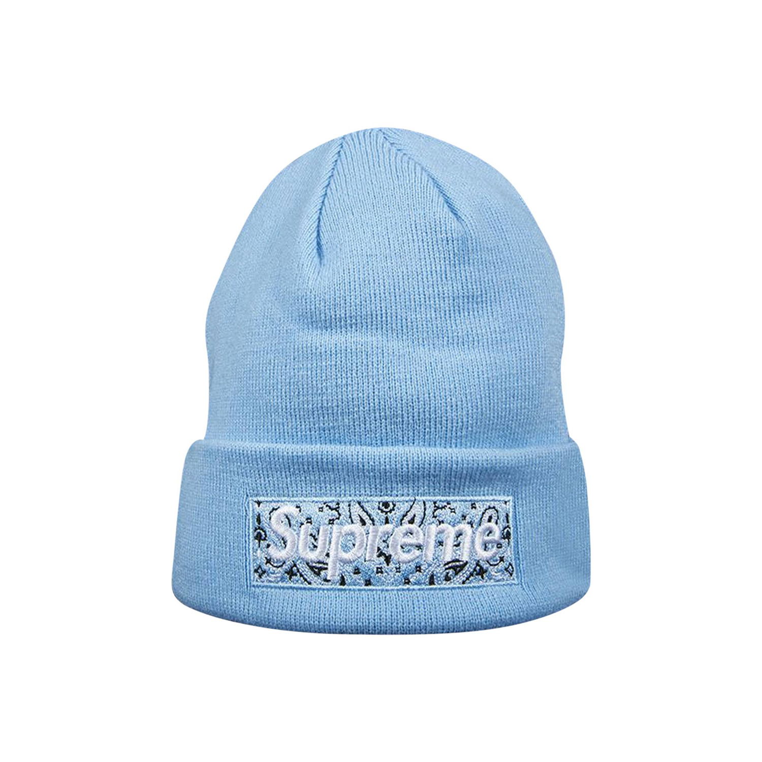 Mössa Supreme New Era x Box Logo Beanie Blå | FW19BN4 LIGHT BLUE, 1