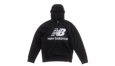 Sweatshirt New Balance Essentials Pullover Hoodie Svart | MT03558BK, 2