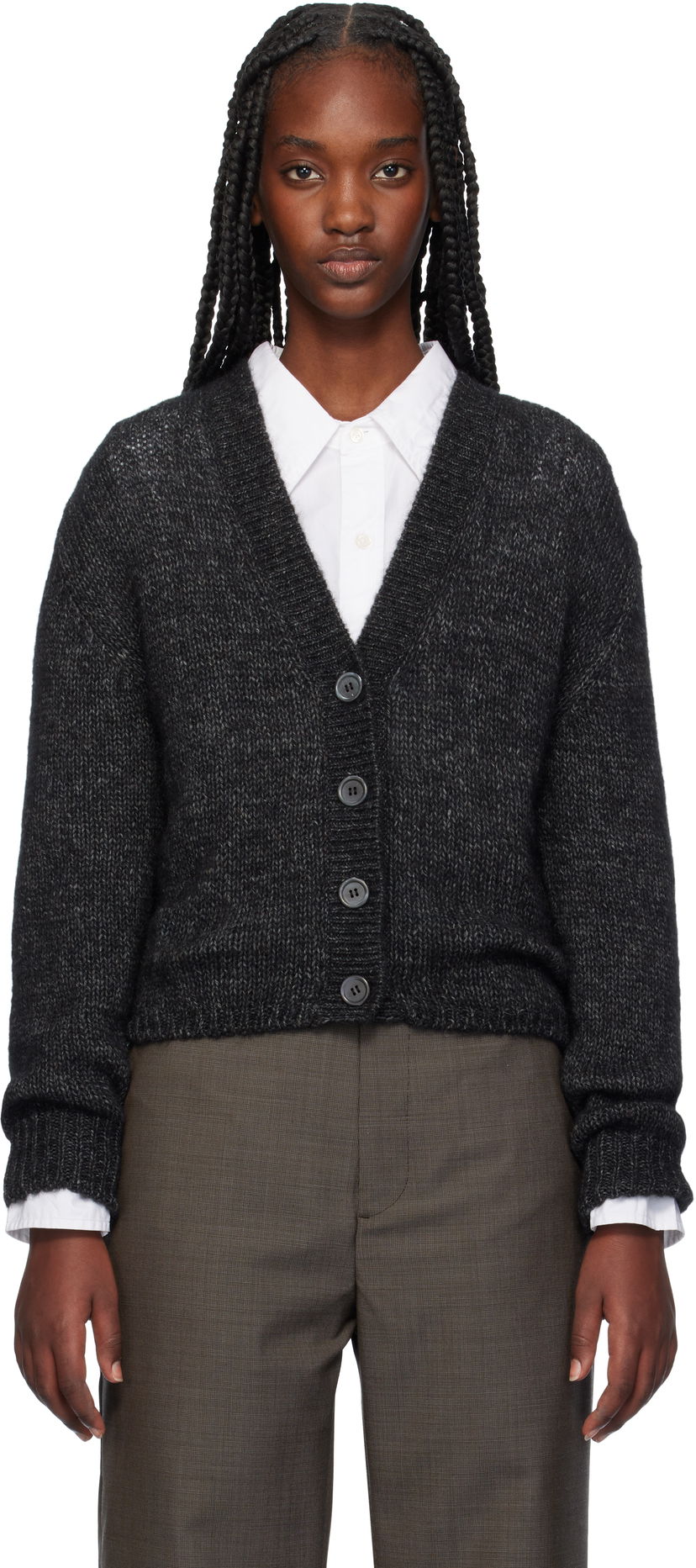 Sweater OUR LEGACY Academy Knit Cardigan Svart | W4243AP