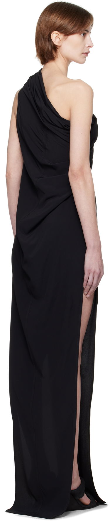 Klä Rick Owens Rick Owens Hollywood Athena Arrowhead One-Shoulder Maxi Dress Svart | RP01E7509 CC, 2