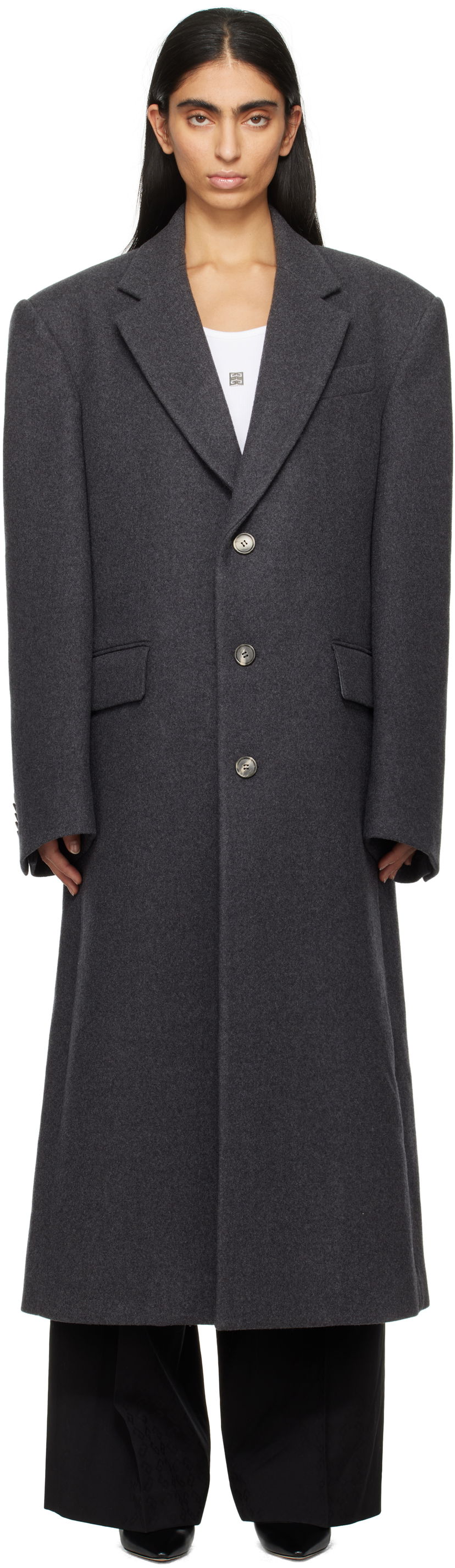 Rockar WARDROBE.NYC Single Breasted Long Coat Grå | W4002F24WO