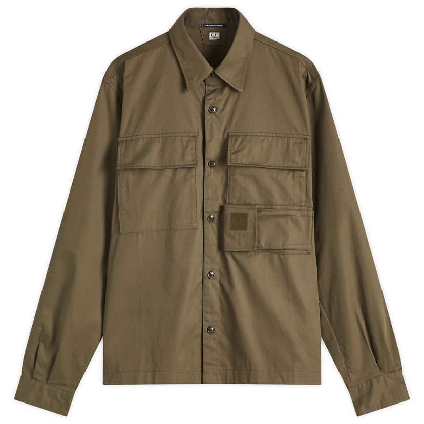 Skjorta C.P. Company C.P. Company Metropolis Series Gabardine Long Sleeve Shirt Grön | 18CLSH025A-006472A-683
