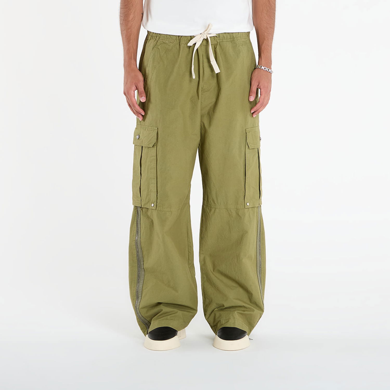 Cargo byxor Palm Angels Palm Angels Curved Logo Cargo Pants Grön | PMCF037F25FAB0015852, 0