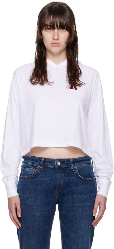 Sweatshirt rag & bone Rag & Bone Cropped Hoodie Vit | WCC22FT011YT11, 0