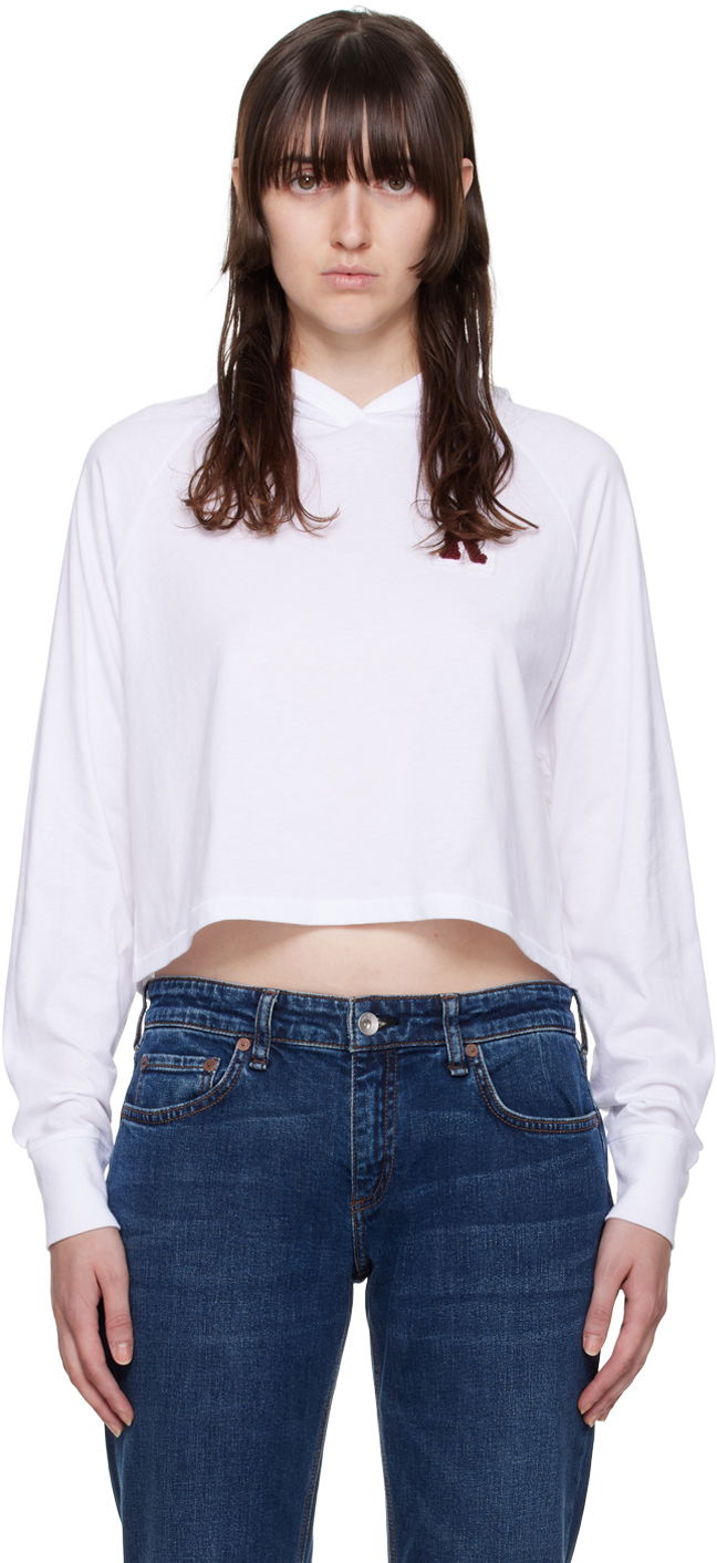 Sweatshirt rag & bone Rag & Bone Cropped Hoodie Vit | WCC22FT011YT11