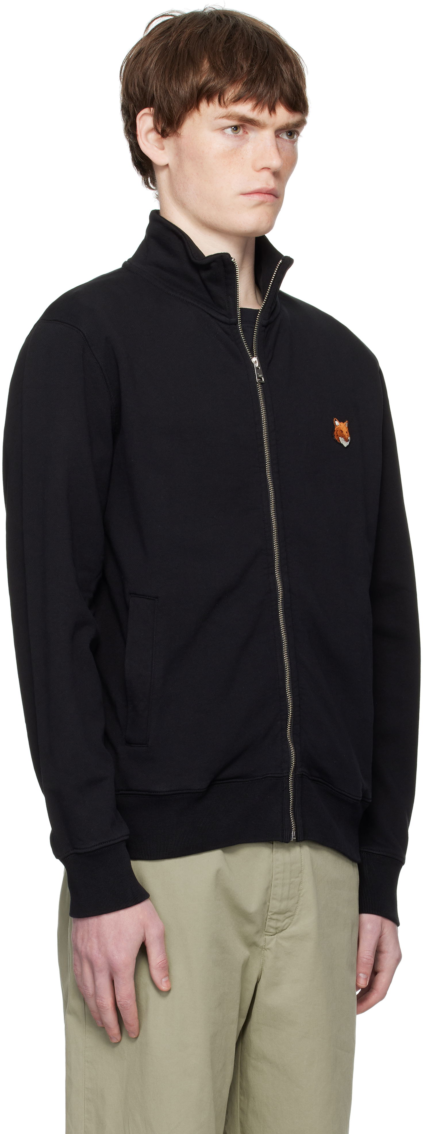 Sweatshirt MAISON KITSUNÉ Fox Head Patch Fullzip Regular Sweatshirt Svart | PM02134KM0340, 1