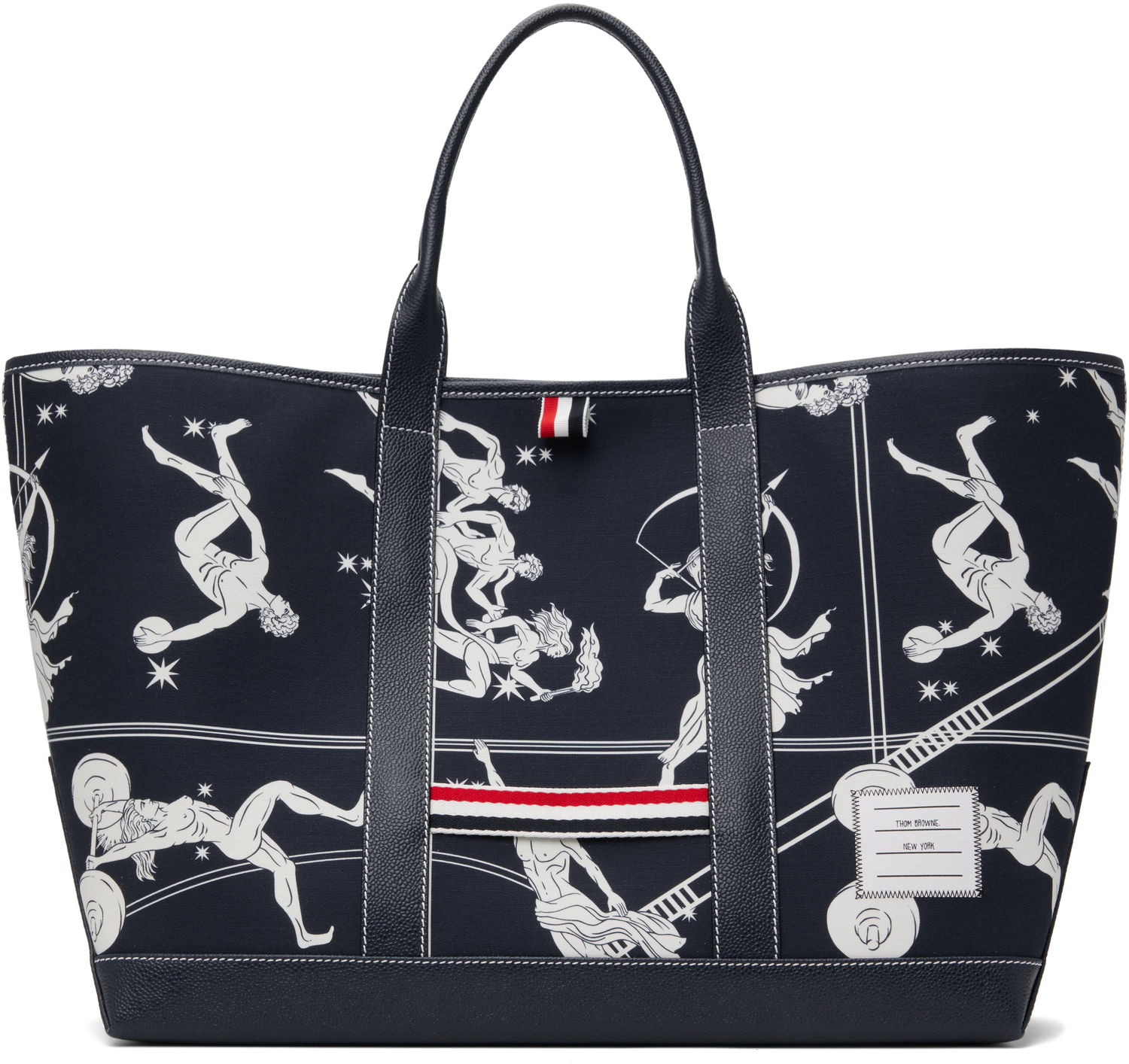 Tygpåse Thom Browne Thom Browne Olympic Constellation Medium Tool Tote Mörkblå | MAG389A-F0891, 0