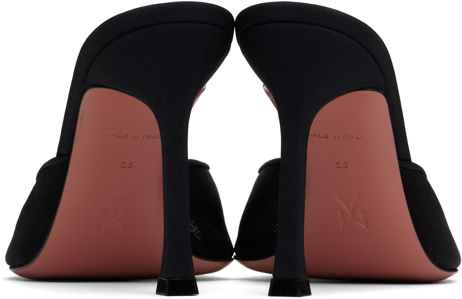 Tillbehör Amina Muaddi Amina Muaddi Alexa Mesh Slipper 95 Heeled Sandals Svart | ALEXA MESH SLIPPER, 1