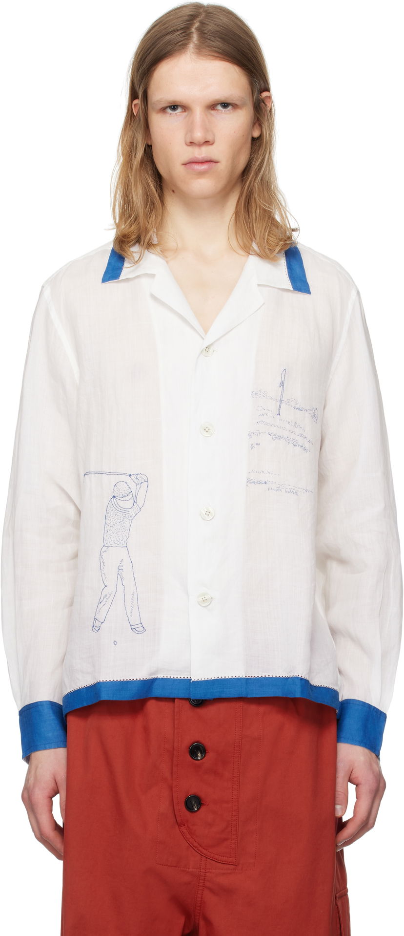 Skjorta Bode Bode Club Champion Long Sleeve Shirt Vit | MRS25SH009