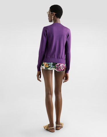 Linne Dolce & Gabbana Dolce & Gabbana Silk Tank Top with Brooch Purpur | FXT02TJBSO1F0257, 2
