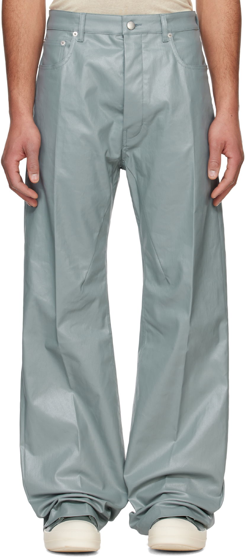 Byxor Rick Owens Rick Owens Hollywood Geth Leather Trousers Grön | RU01E5333 SCT