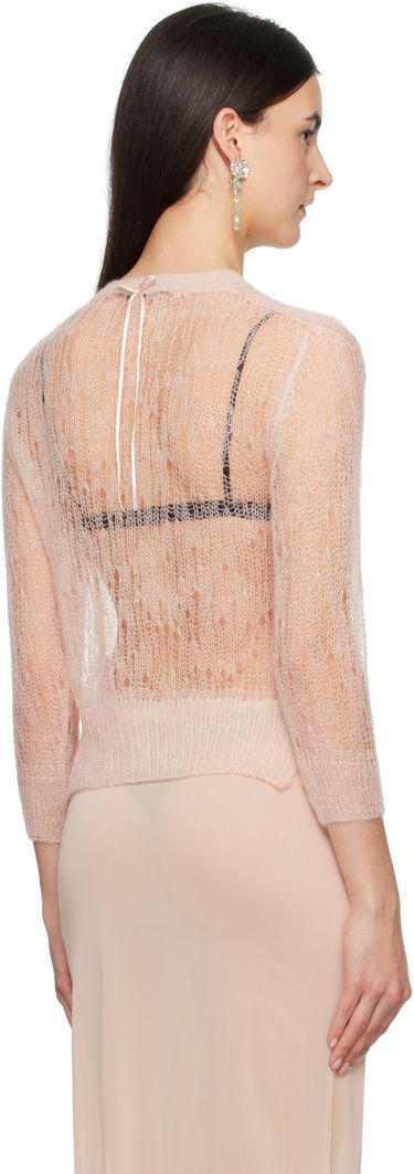 Sweater Simone Rocha Simone Rocha Cropped Open Knit Cardigan Rosa | AMK20R 0643, 2