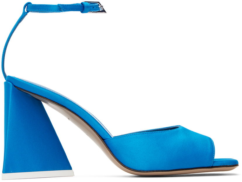Tillbehör The Attico Attico Piper Satin Heeled Sandals Blå | 232WS599 V015