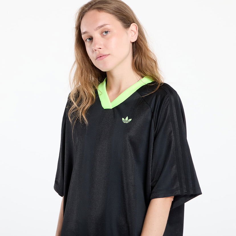 Klä adidas Originals Adicolor Football Jacquard Oversize Dress Black/ Signal Green Svart | KB8152