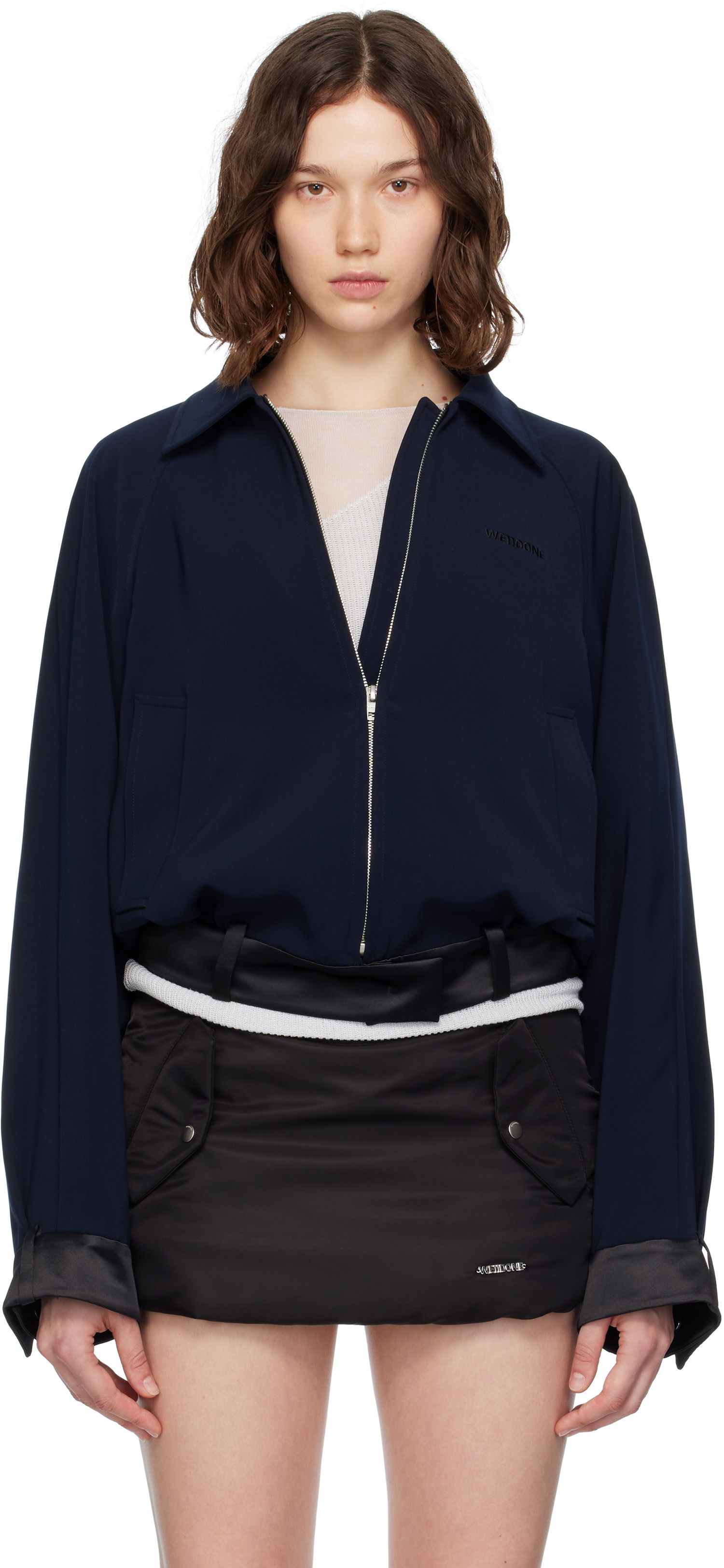 Jacka We11done We11done Waist Jacket Mörkblå | WD-JK2-25-011-W-NV, 0