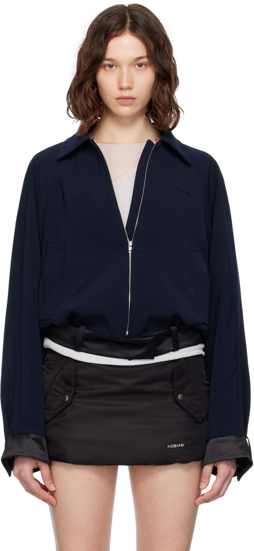 Jacka We11done We11done Waist Jacket Mörkblå | WD-JK2-25-011-W-NV