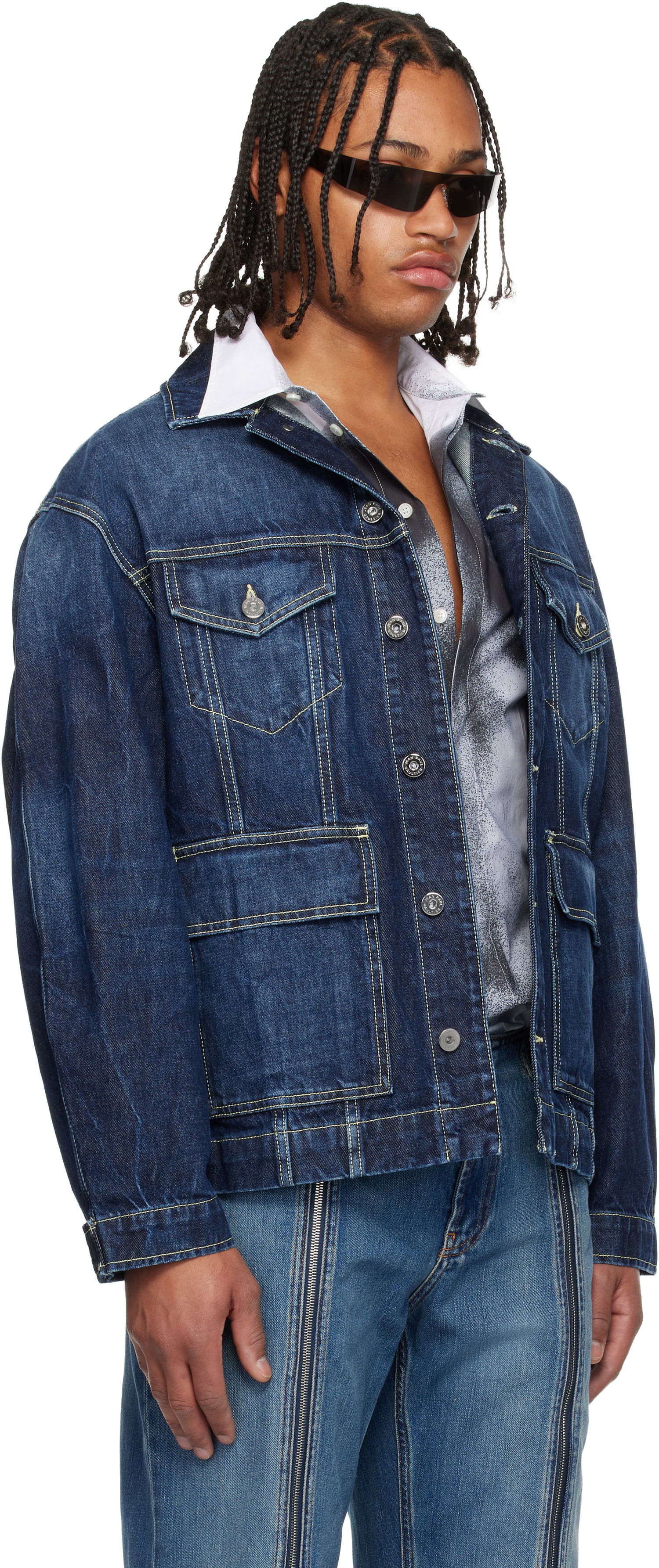 Jacka Jean Paul Gaultier Jean Paul Gaultier Cutout Denim Jacket Blå | 25/04-U-JA018-D024-83, 1