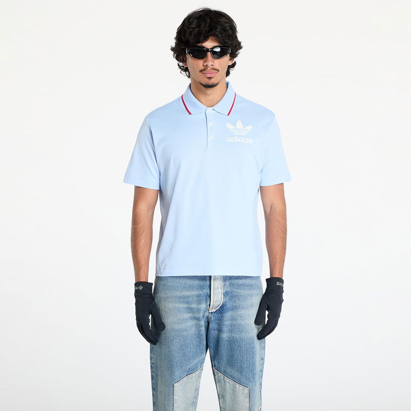 Polotröja adidas Originals Wales Bonner x Short Sleeve Polo Shirt Blå | JJ2943