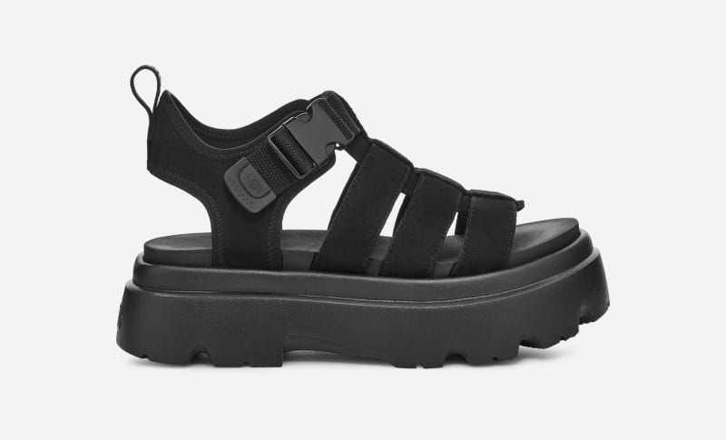 Sneakers och skor UGG ® Cora Sandal for Women in Black, Size 3, Leather Svart | 1152698-BLK