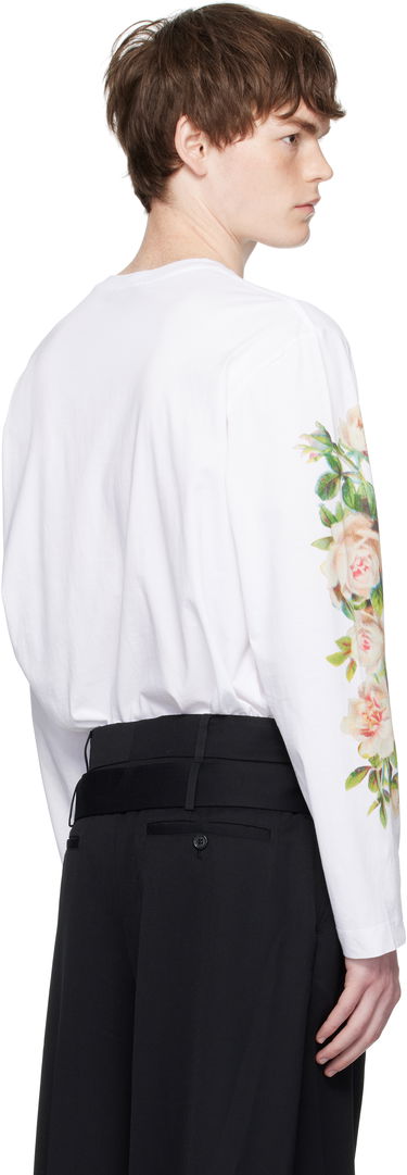 T-shirt Simone Rocha Simone Rocha Rose Bouquet Long Sleeve T-shirt Vit | 5194P52-M 0569, 2