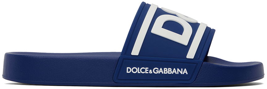 Sneakers och skor Dolce & Gabbana Blue Logo Slides Blå | CS2072AQ858, 0