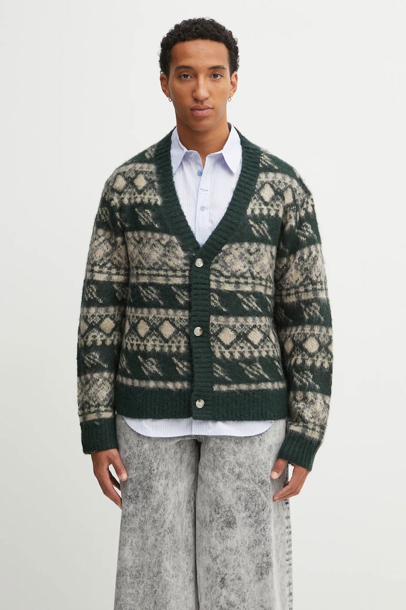 Sweater DAILY PAPER Wool Blend Pattern Check Cardigan Flerfärgad | 2521126