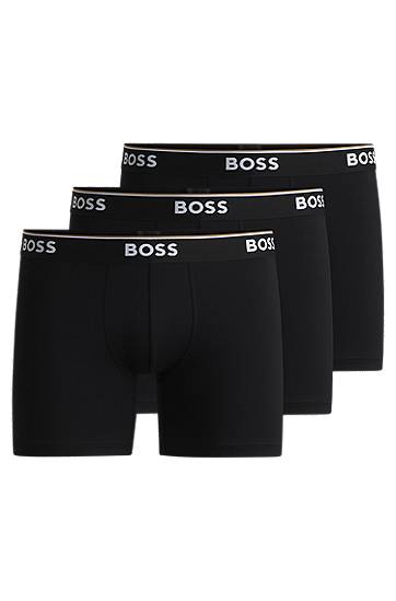 Boxare BOSS Three-pack of stretch-cotton boxer briefs Svart | 50475282