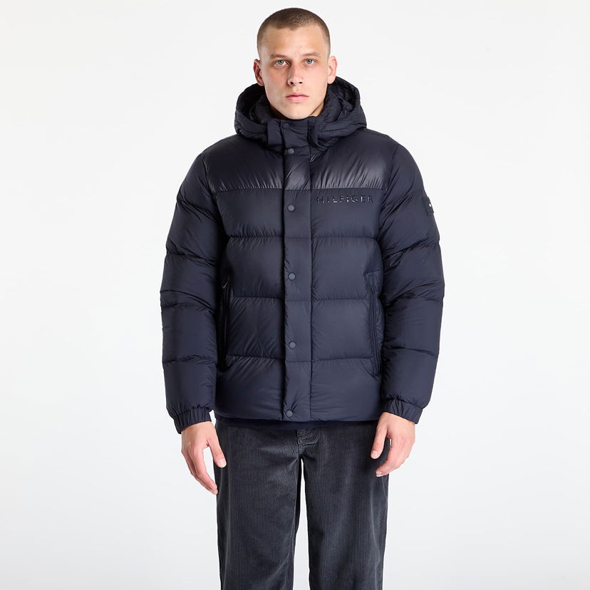 Pufferjacka Tommy Hilfiger Jacket Mix Down Hooded Puffer Desert Sky Mörkblå | MW0MW40613-DW5