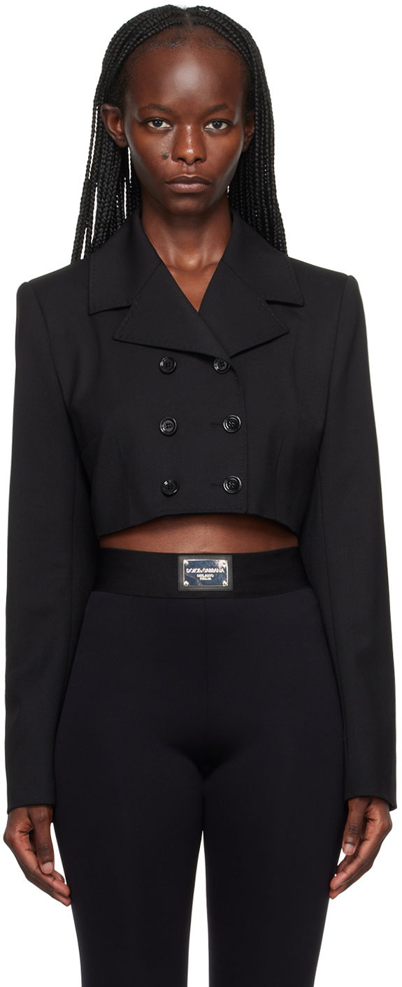 Jacka Dolce & Gabbana Black Short Jacket Svart | F26DMT FUBE7