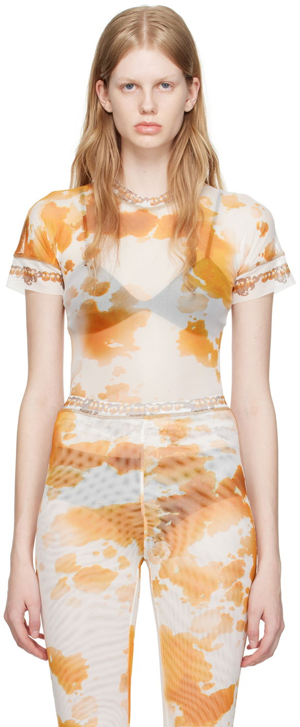 T-shirt Ottolinger Ottolinger Exclusive Sheer T-Shirt Orange | 100115