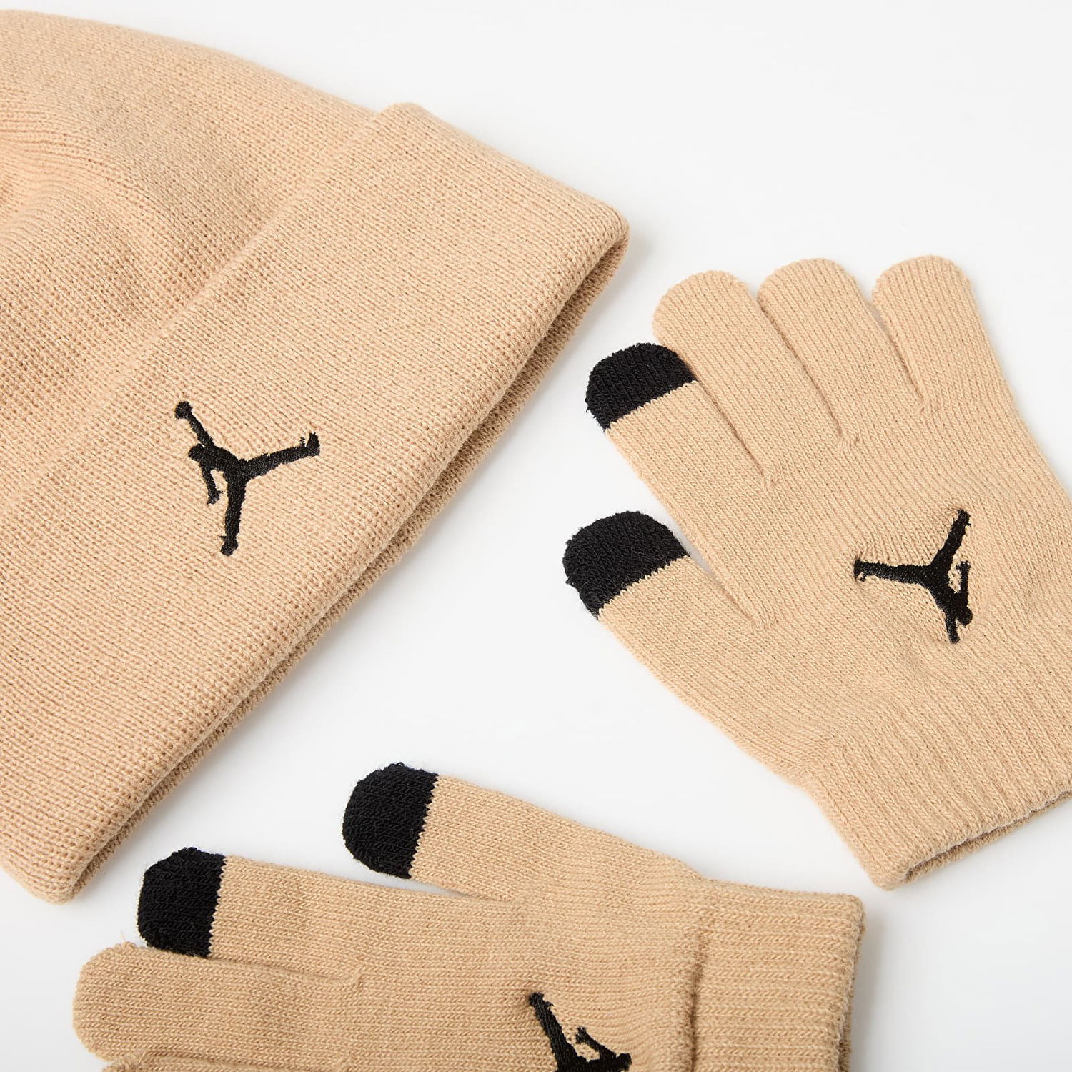 Träningsoverall Jordan Jordan Essentials Beanie and Gloves Set Beige | 9A0836-X0L, 1