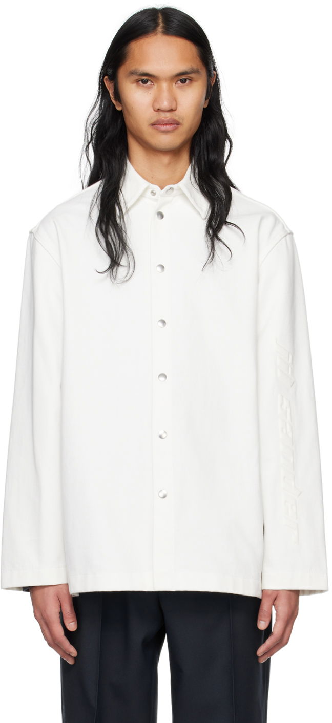 Skjorta Jil Sander Embossed Denim Shirt Vit | J21DL0137_J46463