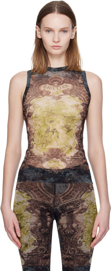 Linne Jean Paul Gaultier 'The Médaillon' Baroque Mesh Tank Top Flerfärgad | 25/04-W-TO304-M006P-005740, 0
