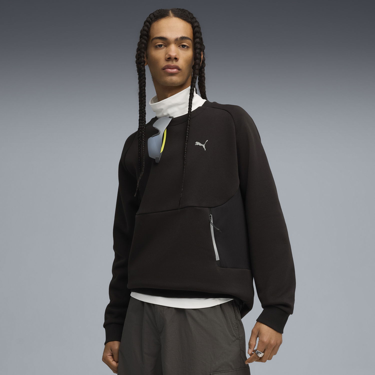 Sweatshirt Puma PUMATECH Relaxed Sweatshirt with Zip Pocket Svart | 633436_01, 0