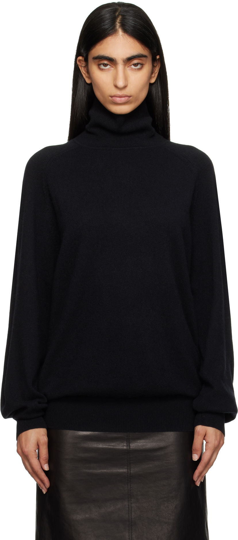 Sweater Khaite Percy Cashmere Turtleneck Sweater Svart | 9683600