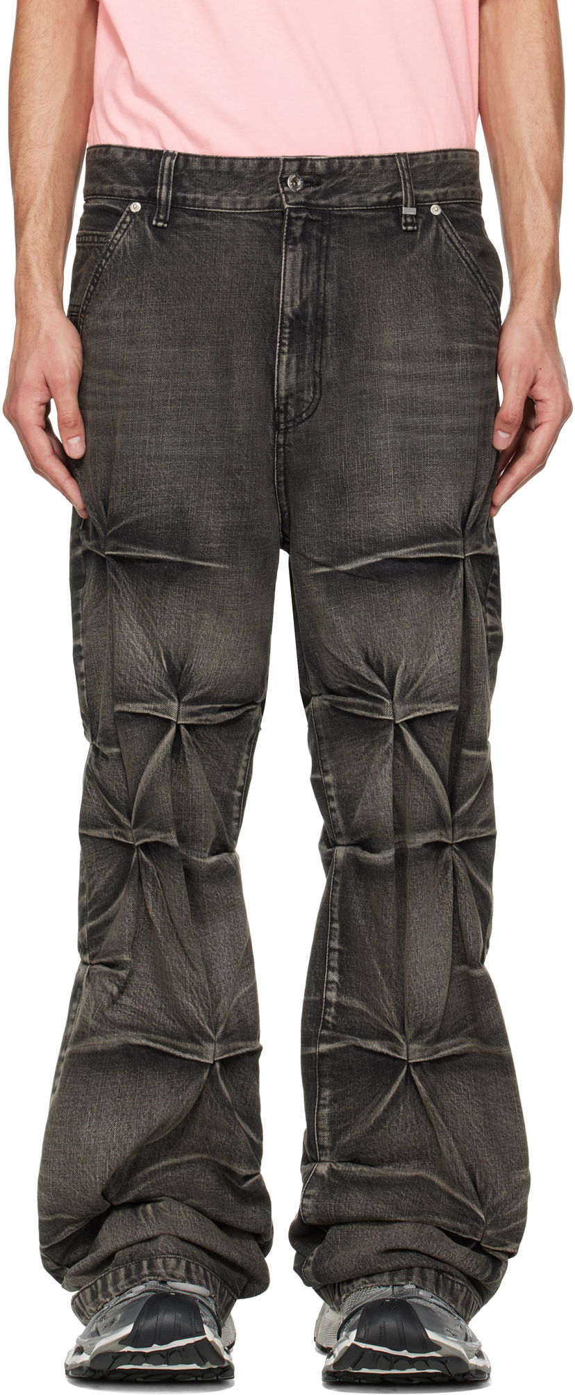 Jeans We11done We11done Wrinkled Jeans Svart | WD-DP1-25-365-M-BK