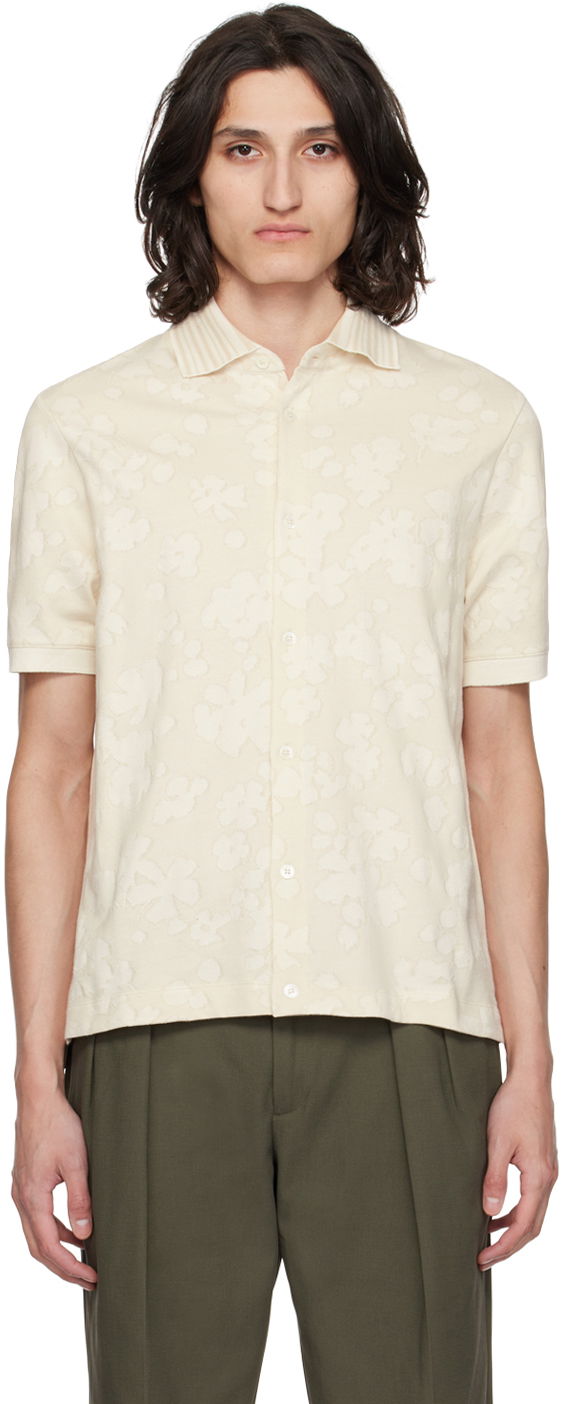 Skjorta Paul Smith Paul Smith Floral Short Sleeve Shirt Beige | M1R-837Y-M02359-06