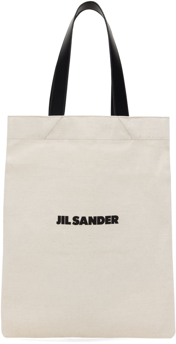 Tygpåse Jil Sander Flat Shopper Medium Tote Bag Beige | J26WC0004_P4917