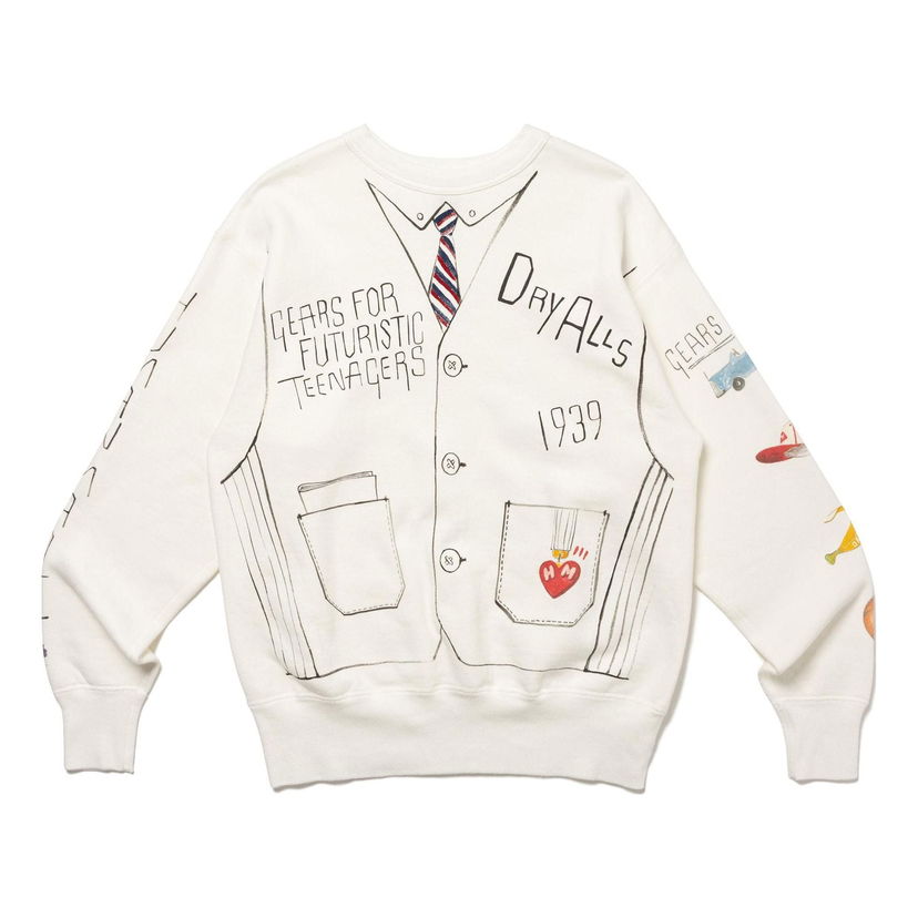 Sweater Human Made HUMAN MADE Men's Printed Sweatshirt Vit | HM26CS024