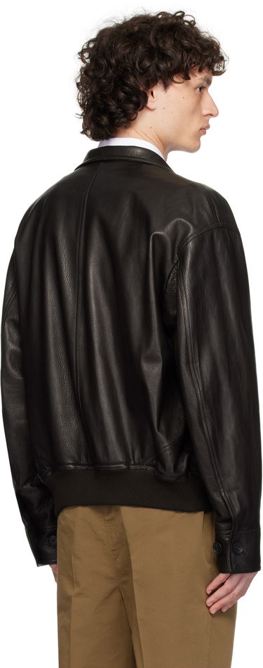 Jacka FERRAGAMO Ferragamo Grainy Leather Jacket Svart | 783255, 2