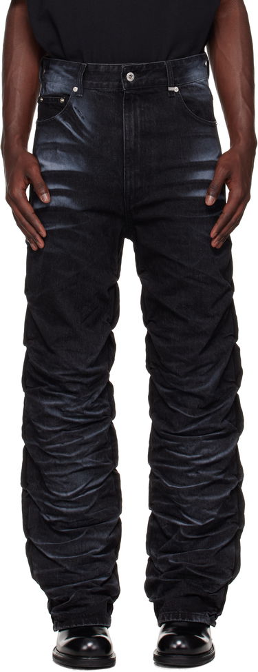 Jeans We11done We11done Textured Fold Jeans Svart | WD-DP2-25-356-M-BK, 0