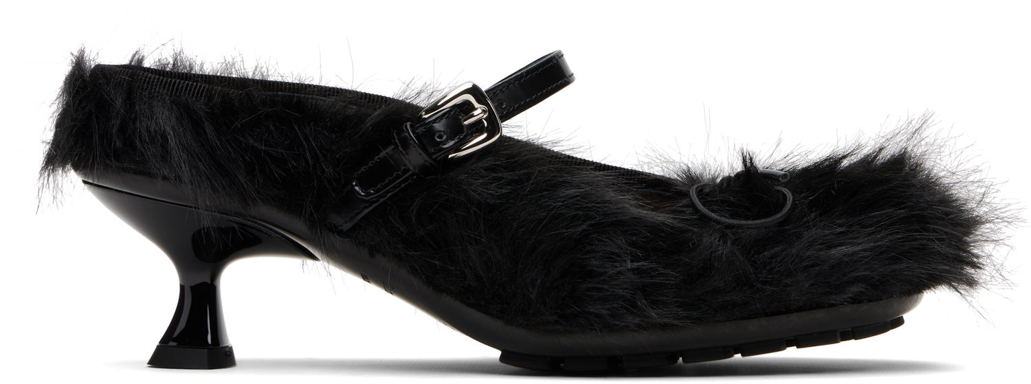 Smycke Simone Rocha Simone Rocha Faux Fur Grip Mule Heels Svart | HBG1 1090, 0
