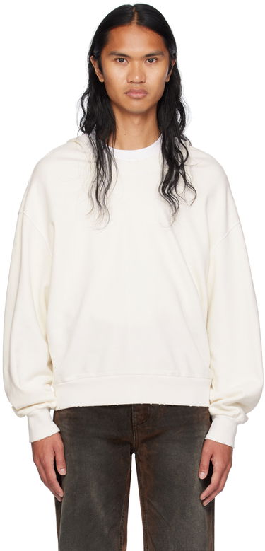 Sweatshirt We11done Wide Neck Sweatshirt Vit | WD-TH2-24-801-U-WH, 0