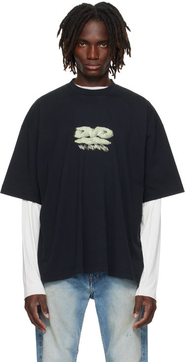 T-shirt VETEMENTS VETEMENTS 'DVD' Regular Fit Graphic Tee Svart | UH76TR380B, 0