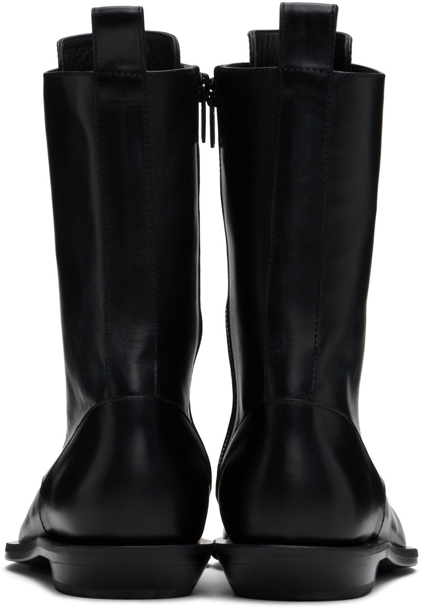Kläder Ann Demeulemeester Ann Demeulemeester Ise Pointy Micro Heel Lace-Up Boots Svart | 2402-W-A12-LT131-099, 1