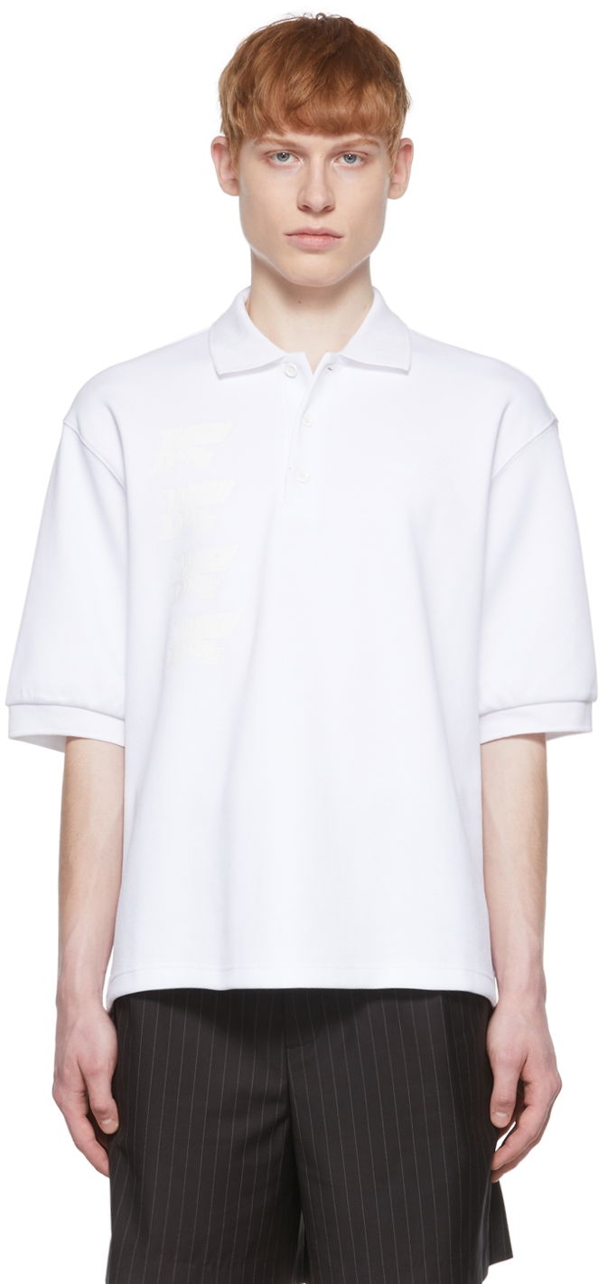 Polotröja We11done We11done Cotton Polo Shirt Vit | WD-TT1-22-537-U-WH
