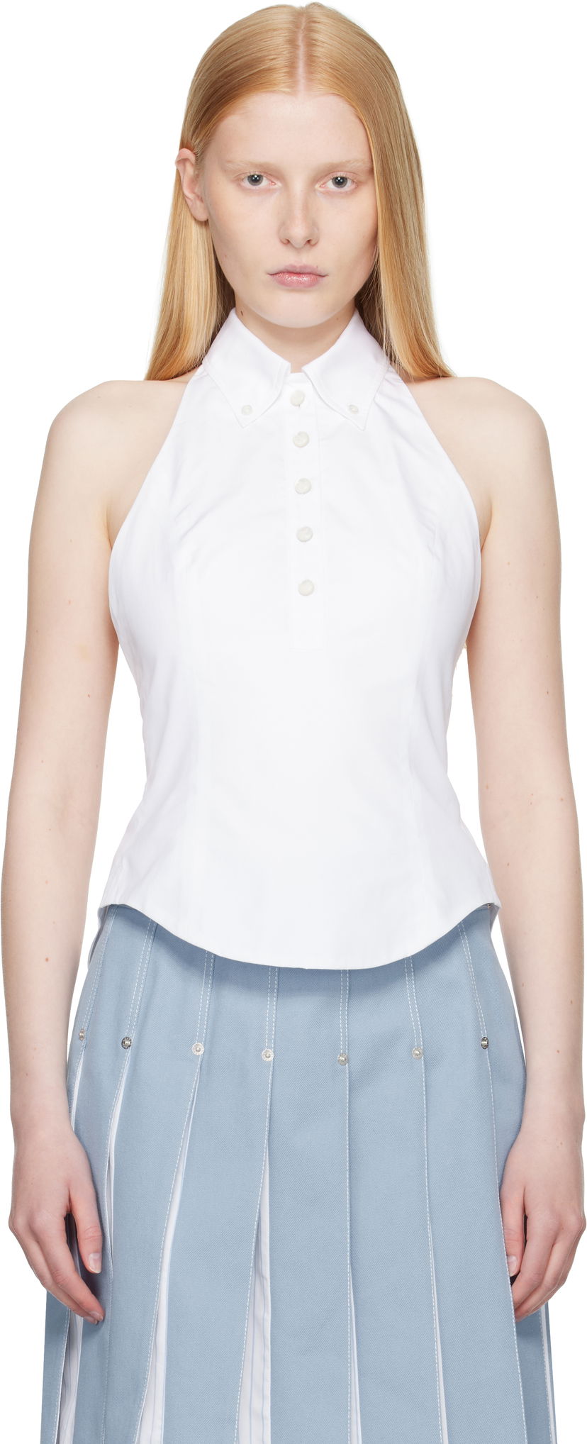 Linne Thom Browne Thom Browne Halter Top Vit | FLL201A-03113