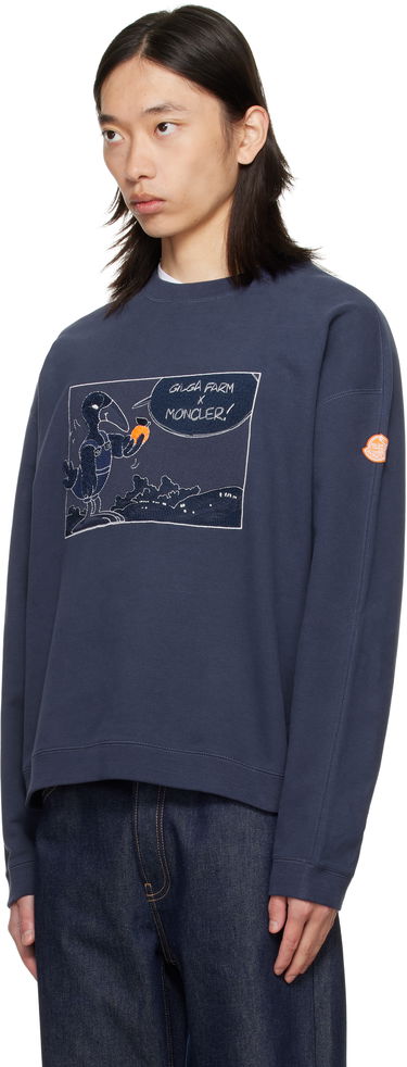 Sweatshirt Moncler Moncler Genius x Gilga Farm Cotton Sweatshirt Mörkblå | K24028G0000289AUJ, 3