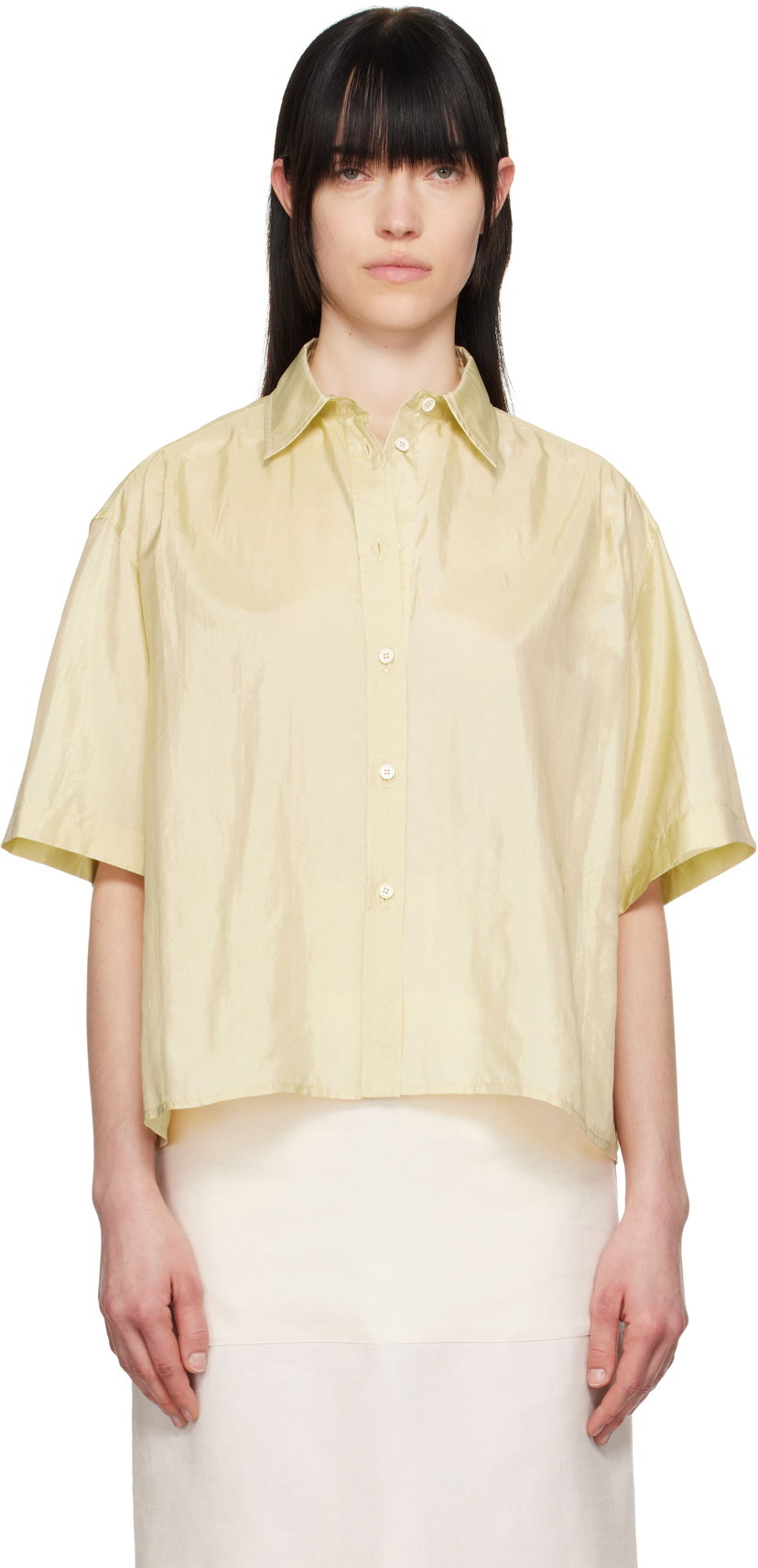 Skjorta Jil Sander Jil Sander Spread Collar Boxy Shirt Gul | J40DL0167_J70003